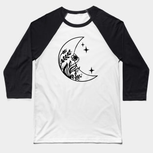 Moon Flower Art T-Shirt Baseball T-Shirt